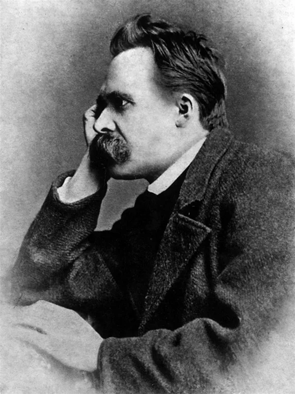 哲学者 フリードリヒ・ニーチェの白黒肖像写真