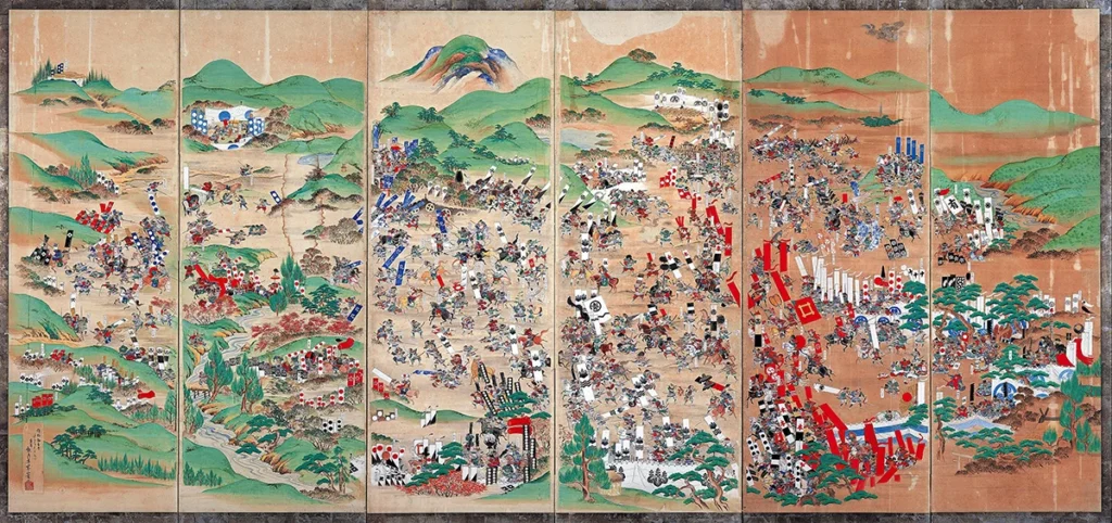 古田織部が生存と美の追求のために東軍(徳川側)として参戦した関ヶ原の戦い(関ヶ原合戦図屏風)